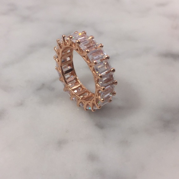 Jewelry - Rose Gold White Stone Eternity Band Ring